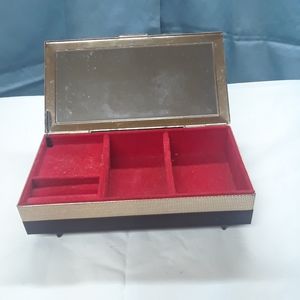 Vintage Music Box, mid 70's,7.5" x 4",Tune:Around The World/with Marble look top